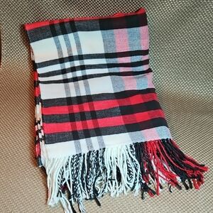 Aspen Oversized Decorative Throw Blanket Plaid Red Black White 50” x 70”